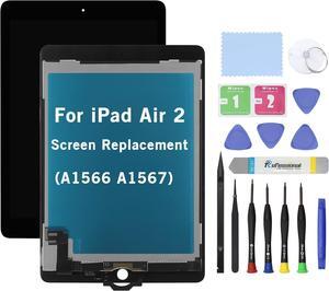 NUOLAISUN 9.7" New Screen Replacement for iPad Air 2 (2nd Gen) A1566 A1567 LCD Display Glass Touch Digitizer Premium Kit with Tools - Black