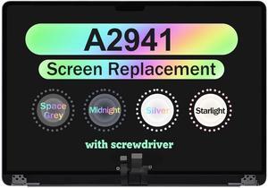 NUOLAISUN 15.3" LCD Full Top Display Assembly for MacBook Air A2941 M2 2023 EMC 8301 2880x1864 (Silver)