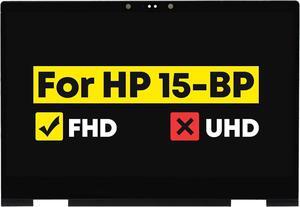 15.6" Assembly for HP Envy x360 15M-BP 15-BP 15M-BQ 15-BQ 15-bp000 15-bp100 15m-bp000 15m-bp100 15m-bp1xx 15M-BP011DX 15M-BP012DX 15M-BP112DX 15-BP143CL 925736-001 LCD Touch Screen Replacement 1080P