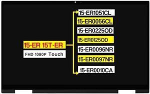 NUOLAISUN 15.6" Assembly for HP 15-ER 15T-ER 15-ER1051CL 15-ER0056CL 15-ER0225OD 15-ER0125OD 15-ER0096NR 15-ER0097NR 15-ER0010CA M45119-001 M45118-001 LCD Touch Screen Replacement 1080P