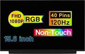 NUOLAISUN LCD Screen Replacement for LP156WFJ-SPB3 LP156WFJ(SP)(B3) LP156WFJ-SPB1 LP156WFJ(SP)(B1) LGD06D1 LGD0738 15.6" Display Panel FHD 1080P 40 Pins 120Hz Non-Touch
