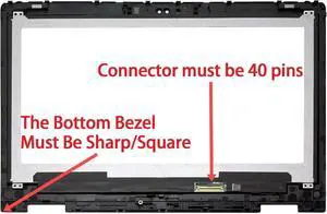 NUOLAISUN 13.3" Touch Screen Replacement for Dell Latitude 3390 2-in 1 LCD Display FHD (40 pin-Square/Sharp Corners, Please Refer to The Image)