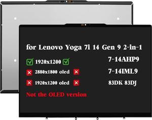 Replacement for Lenovo Yoga 7i 14" Gen 9 2-in-1 7-14AHP9 7-14IML9 2024 83DK 83DJ 83DK000AUS 83DK000BUS 83DJ0001US 83DK000FUS 1920x1200 WUXGA LCD Touch Screen Display Assembly Non-OLED Screen