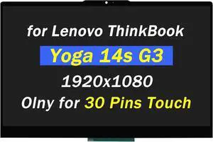 NUOLAISUN Screen Replacement for Lenovo ThinkBook Yoga 14s G3 IRU Type 21JG 60HZ 30PINS 1920x1080 14.0" LCD LED Laptop Display Panel(Only for Touch Screen)