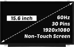 Replacement for Dell Vostro 15 3558 3559 3580 3581 3582 3583 3584 3590 7570 7580 for Precision 7510 7520 7530 LCD Screen 1920x1080 15.6 inch 30 pins 60Hz LED Display Panel (for Non-Touch Screen Only