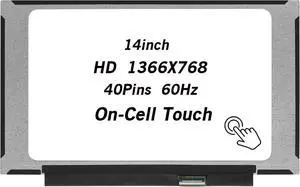 NUOLAISUN Screen Replacement for HP 14-FQ0057NR 14-FQ0060NR 14-FQ0080NR 14Z-FQ0000 14-FQ0032MS 1366X768 HD 40Pins 60Hz LCD LED Screen Display Panel L61949-001(On-Cell Touch)