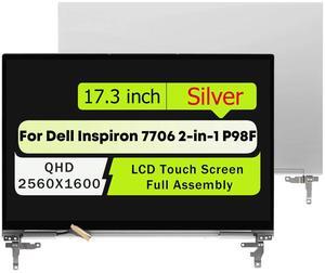 NUOLAISUN Screen Replacement 17.3" for Dell Inspiron 17 7706 2-in-1 P98F 7TD3M 07TD3M 6MWPG 06MWPG HV2FM 0HV2FM 9K09H 09K09H MFVDP 0MFVDP LCD Touch Screen Display Complete Full Assembly QHD 2560x1600