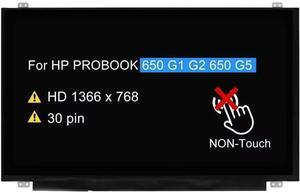 NUOLAISUN 15.6" LCD Screen Replacement NT156WHM-N42 V8.0 for HP PROBOOK 650 G1 G2 650 G5 Non-Touch Display Panel HD 1366 x 768 30 pin 60Hz 45% NTSC (with Tabs)