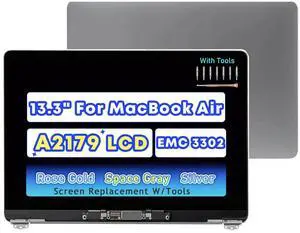 NUOLAISUN Screen Replacement for MacBook Air 13" 2020 A2179 EMC 3302 LCD Screen Retina Display Full Assembly (Gray)