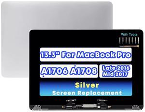 NUOLAISUN 13.3" New Screen Replacement for MacBook Pro Retina A1706 A1708 Late 2016 Mid 2017 EMC 3071 EMC 3163 EMC 2978 EMC 3164 LCD Screen Retina Display Full Assembly (Silver)