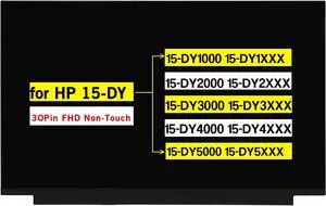 NUOLAISUN Replacement for HP 15-DY 15-DY1000 15-DY1XXX 15-DY2000 15-DY3000 15-DY3XXX 15-DY2XXX 15-DY4000 15-DY4XXX 15-DY5000 15-DY5XXX LCD Screen Display Panel (30pin FHD 1920 * 1080 Non-Touch)