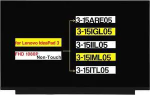 NUOLAISUN 15.6" Replacement for Lenovo IdeaPad 3-15ARE05 3-15IGL05 3-15IIL05 3-15IML05 3-15ITL05 LCD Non-Touch Screen Display Panel (FHD 1920 * 1080 30 Pins Non-Touch)
