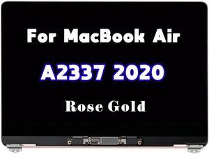 NUOLAISUN 13.3" for MacBook Air A2337 2020 M1 EMC 3598 LCD Screen Replacement Display Full Top Complete Assembly 2560x1600 MGN63 MGNE3 MGNA3 MGN73 MGND3 MGN93 (Rose Gold)