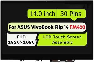 NUOLAISUN 14.0" for ASUS VivoBook Flip TM420U TM420UA-WS51T LCD Touch Screen Replacement