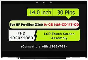 NUOLAISUN 14'' FHD LCD Touch Screen Assembly For HP Pavilion x360 14-cd1055cl 14-cd1951cl