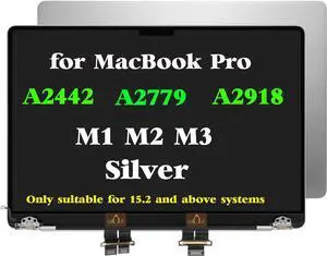 NUOLAISUN Replacement for MacBook Pro M1 M2 M3 A2442 A2918 A2779 EMC 3560 EMC 8102 EMC 8304 2021 2023 Year Full LED LCD Screen Display Assembly Silver
