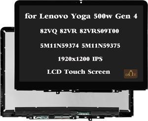 NUOLAISUN Replacement for Lenovo Yoga 500w Gen 4 82VQ 82VR 82VRS09T00 82VQ0007US 82VQ000EUS 5M11N59374 5M11N59375 1920x1200 IPS LCD Touch Screen Display Digitizer Assembly Bezel