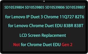 NUOLAISUN 5D10S39804 5D10S39805 5D10S39806 5D10S39807 10.95" Touch Screen Replacement for Lenovo IP Duet 3 Chrome 11Q727 82T6 Chrome Duet EDU 83BR 83BT LCD Display Touch Screen Digitizer Assembly