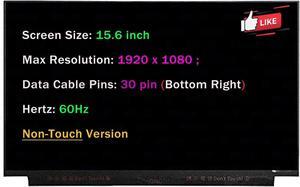 NUOLAISUN for HP P/N M03151-JD1 FHD 1920 x 1080 30 pin 60Hz 15.6" Non-Touch LCD Screen Replacement Display Panel (Without Bracket)
