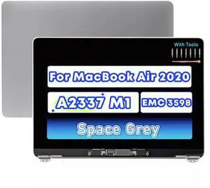NUOLAISUN Screen Replacement for MacBook Air M1 2020 A2337 EMC 3598 Retina Full LCD Display Assembly 13.3" 2560x1600 (Space Gray)