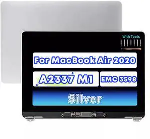 NUOLAISUN Screen Replacement for MacBook Air M1 2020 A2337 EMC 3598 Retina Full LCD Display Assembly 13.3" 2560x1600 (Silver)