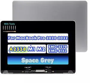 NUOLAISUN 13" Screen Replacement for MacBook Pro M1 M2 Retina A2338 2020 2022 EMC 3578 8162 MYD83 MYD92 MYDA2 MYDC2 LCD Full Screen Display Assembly (Space Gray)