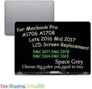 NUOLAISUN LCD Screen Replacement for MacBook Pro 13" A1706 A1708 Late 2016 Mid 2017 EMC 3071 EMC 2978 EMC 3164 EMC 3163 Retina LCD Screen Display Full Assembly (Space Gray)