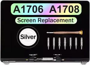 NUOLAISUN LCD Screen Replacement for MacBook Pro 13" A1706 A1708 Late 2016 Mid 2017 EMC 3071 EMC 2978 EMC 3164 EMC 3163 Retina LCD Screen Display Full Assembly (Sliver)