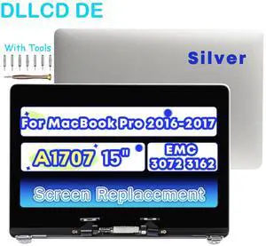 NUOLAISUN 15" Screen Replacement for MacBook Pro A1707 EMC 3072 EMC 3162 Late 2016 Mid 2017 LCD Display Assembly 661-06375 661-08030 (Silver)