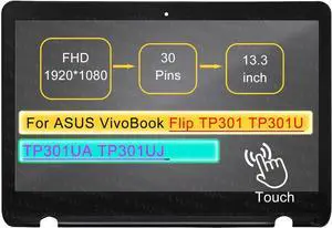 NUOLAISUN Screen Replacement for ASUS VivoBook Flip TP301 TP301U TP301UA TP301UJ 30 pin HD 1366 * 768 13.3" LCD Touch Digitizer Assembly