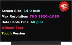NUOLAISUN 40 Pins 1920x1080 FHD 14.0" LCD Replacement for HP L42694-ND1 R140NVFA-R1 R140NVFA R1 Touch Screen Display Panel(Touch Version)