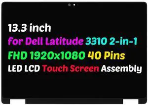 NUOLAISUN LCD Touch Screen For Dell Latitude 3310 2-in-1 w/Bezel Assembly 13.3" FHD 135WG