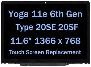 NUOLAISUN For Lenovo ThinkPad Yoga 11e 6th Gen LCD Touch Screen w/Bezel Assembly 11.6" HD