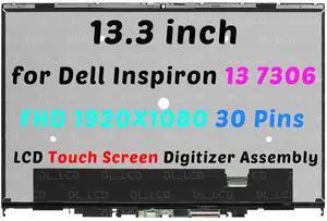 NUOLAISUN 13.3in for Dell Inspiron 13 7306 2n1 P124G FHDKN LCD Touch Screen Assembly FHD