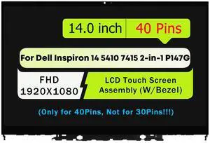 NUOLAISUN For Dell Inspiron 14 5410 7415 2-in-1 P147G LCD Touch Screen Replacement 40Pin