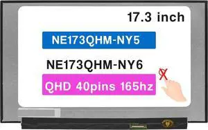 NUOLAISUN 17.3" Screen Replacement for NE173QHM-NY1 LCD Display Panel 40 pins 165 Hz (QHD 2560(RGB)×1440 Non-Touch)