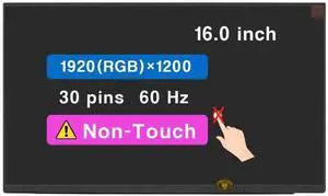 NUOLAISUN 16.0" Screen Replacement for HP Zbook Fury 16 G9 G10 G11 N19251-001 N19249-001 FHD 1920×1200 60Hz 30Pin LCD Non-Touch Display Panel