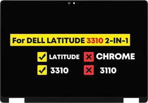 NUOLAISUN 13.3" LCD Assembly for Dell Latitude 3310 2-in-1 P95G P95G002 TG1WM 135WG RN9GF FHD 1920x1080 40 pins Touch Screen Replacement Digitizer