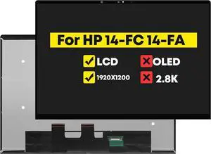 14.0" LCD Assembly for HP Envy x360 2-in-1 14-FA 14-fc 14-fa0013dx 14-fa0023dx 14-fc0023dx 14-FC0033DX 14-fc0013dx N91012-001 N91013-001 Touch Screen Replacement WUXGA 1920 * 1200 (Not for 2.8k OLED)