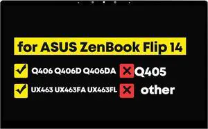 NUOLAISUN 14.0" Screen Replacement Assembly for ASUS ZenBook Flip 14 Q406 Q406D Q406DA Q406DA-BR5T6 / UX463 UX463FA UX463FL FHD 1920 * 1980 LCD Touch Digitizer Display
