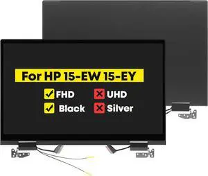 NUOLAISUN 15.6" Assembly for HP Envy X360 15-EY 15T-EY 15-EW 15T-EW 15-EY0023DX 15-EY0013DX N09665-001 N40697-001 FHD 1920 * 1080 LCD Full Top Screen Digitizer Replacement Touch (Black)