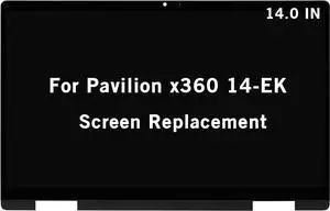 N09468-001 N09469-001 Screen Replacement for HP Pavilion x360 14-ek 14-ek0013dx 14-ek1010nr 14-ek0033dx 14-ek0023dx 14-ek0073dx 14t-ek000 FHD 1920x1080 IPS LCD Display Touch Screen Digitizer Assembly