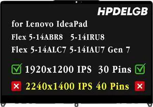 for Lenovo IdeaPad Flex 5-14ALC7 5-14IAU7 Gen 7 5-14ABR8 82R9 82R7 82TA Series 5D10S39787 5D10S39788 5D10S39785 WUXGA 1920x1200 IPS LCD Touch Screen Display Digitizer Assembly EDP 30pin not for 40pin
