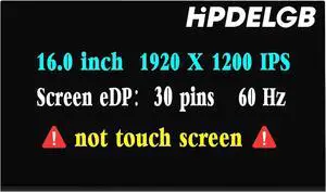NUOLAISUN New Screen Replacement for HP ProBook 460 G11 N61960-L61 N98656-001 1920x1200 IPS 30pin 60Hz LCD Non Touch Screen Panel
