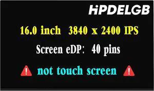 NUOLAISUN Replacement for HP ZBOOK Studio 16 G9 G10 G11 3840x2400 16.0" 40 Pins LCD Non-Touch Screen Display Digitizer Assembly