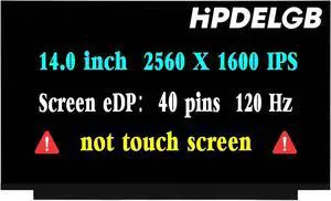NUOLAISUN New Screen Replacement for Asus ROG Zephyrus G14 GA402 GA402RK GA402R GA402RJ-G14 GA402RJ-BS71-CB (2022) WQXGA 2560×1600 IPS 120HZ 40pin LCD Non Touch Display Panel