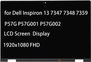 Replacement for Dell Inspiron 13 7347 7348 7359 P57G 9CWH8 P57G001 P57G002 LED LCD Display Touch Screen Assembly w/Digitizer Control Board w/Right-Angled Bezel NOT for 7352 7353