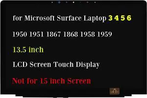 Screen Replacement for Microsoft Surface Laptop 3 1867 1868 2019 13.5 inch LCD Screen Touch Display Digitizer Assembly (Not for 15 inch Screen)