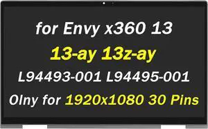 L94493-001 L94495-001 Replacement for HP Envy x360 13-ay 13z-ay LCD Display 13-ay0055cl 13-ay0021nr 13-ay0067nr 13-ay0075nr 13z-ay0xx 13z-ay1xxx 13.3" 1920X1080 LED Touch Screen Digitizer Assembly