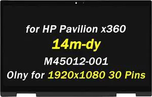 M45012-001 M45013-001 Replacement for HP Pavilion x360 14-dy 14m-dy 14m-dy0013DX 14m-dy0023DX 14m-dy1023DX 14m-dy1013dx 14m-dy0113dx 14-dy2076nr 14" 1920X1080 30Pin LCD Touch Screen Assembly